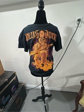 Gildan Black Short-Sleeve Tee with Orange and Purple Band Artwork